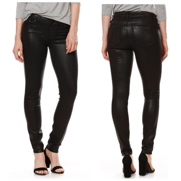 PAIGE Denim - PAIGE Black Coated Peg Skinny Jeans